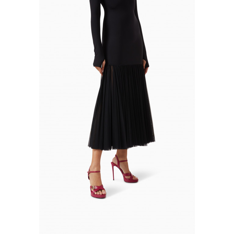 Dolce & Gabbana - Keira 105 Criss Cross Platform Sandals in Nappa Leather