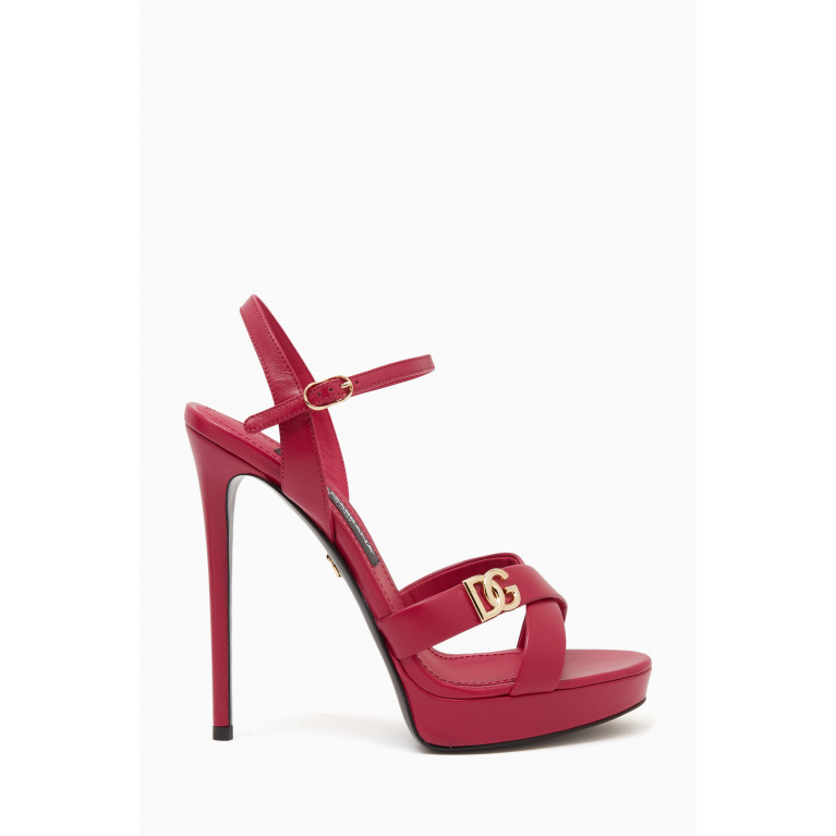 Dolce & Gabbana - Keira 105 Criss Cross Platform Sandals in Nappa Leather