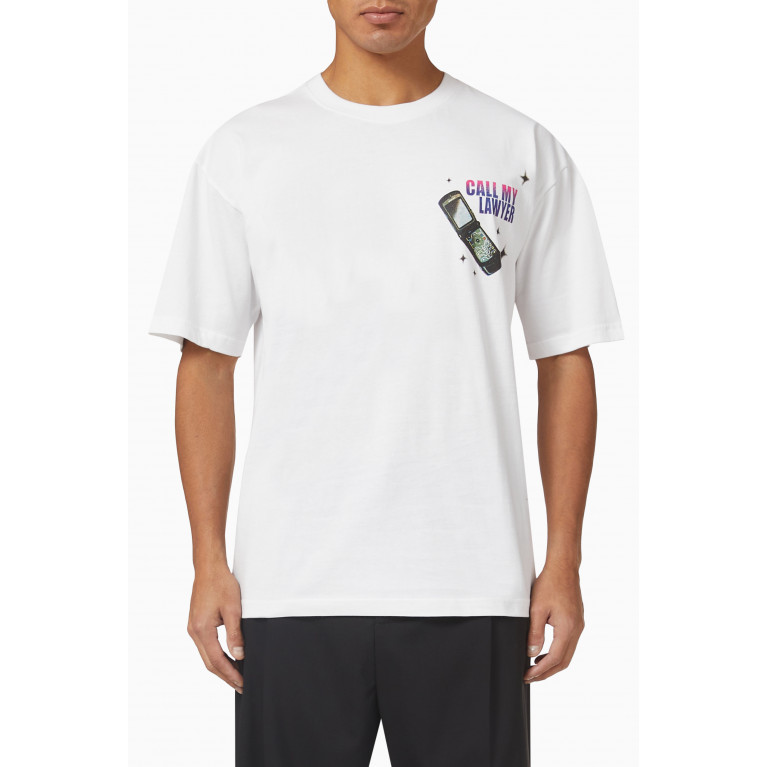 Market - Call My Lawyer Act Now T-shirt in Cotton White