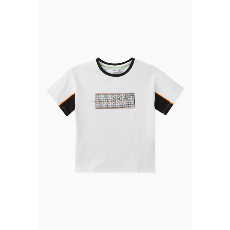 Boss - Graphic Logo Print T-Shirt in Cotton Blend