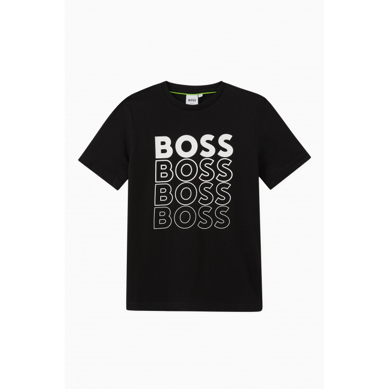 Boss - Logo Print T-shirt in Cotton Black