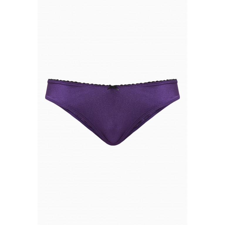 Frankies Bikinis - Enzo Shine Bikini Brief in Stretch Nylon Purple