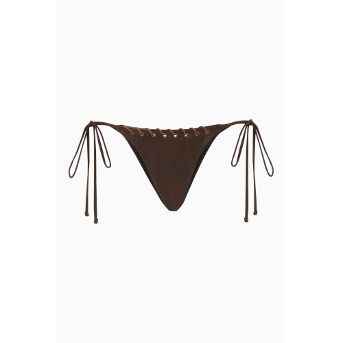 Frankies Bikinis - Mackenzie Bikini Briefs in Stretch Faux-leather
