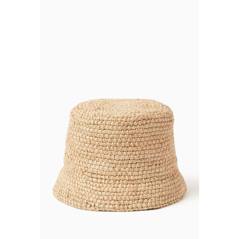 Jacquemus - Le Bob Ficiu Bucket Hat in Raffia Neutral