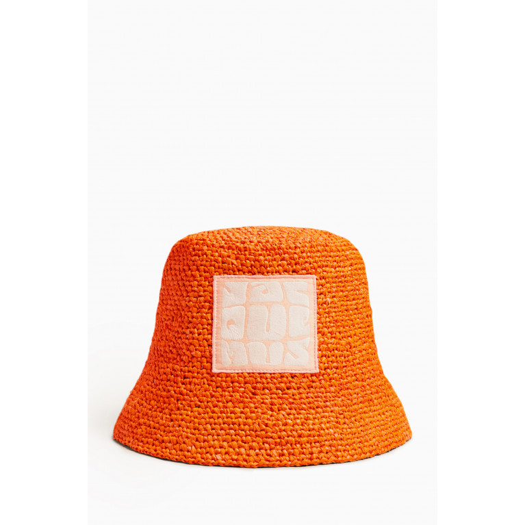 Jacquemus - Le Bob Ficiu Bucket Hat in Raffia Orange