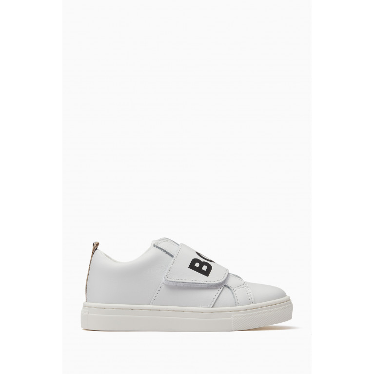 Boss - Logo Sneakers in Leather White