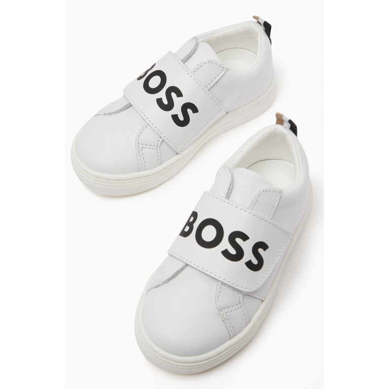 Boss - Logo Sneakers in Leather White