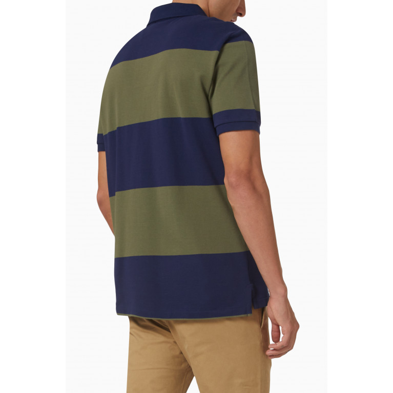 Polo Ralph Lauren - Logo Striped Polo Shirt in Cotton Pique