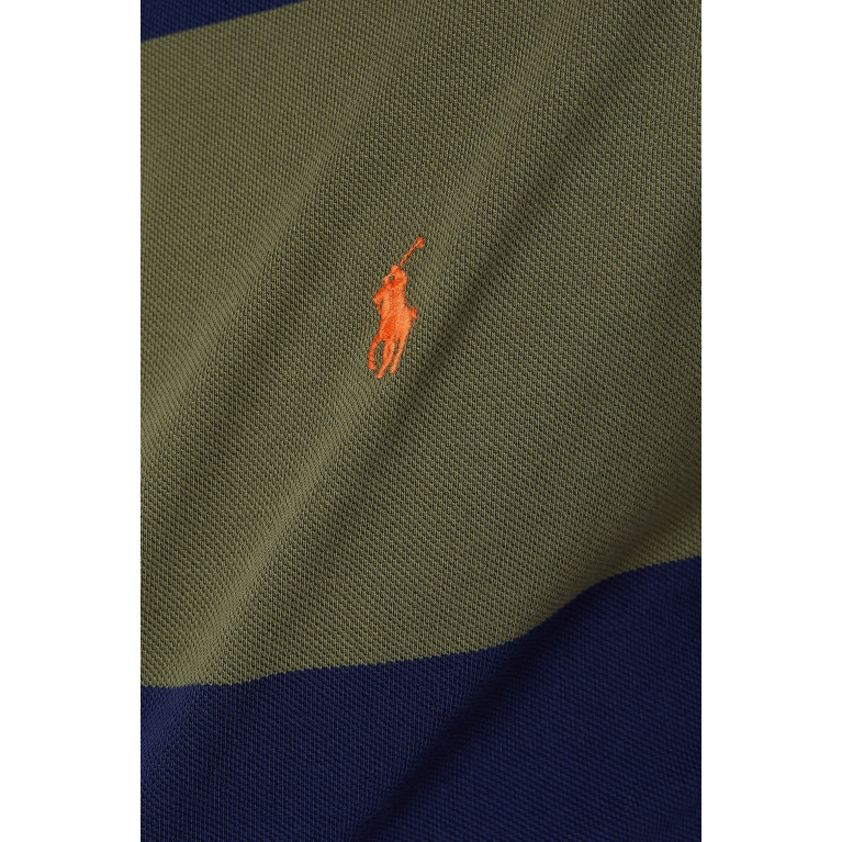 Polo Ralph Lauren - Logo Striped Polo Shirt in Cotton Pique