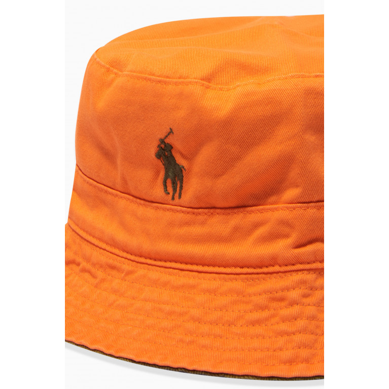 Polo Ralph Lauren - Reversible Logo Embroidered Bucket Hat in Cotton