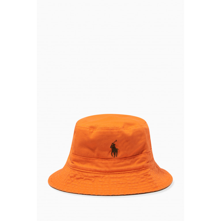Polo Ralph Lauren - Reversible Logo Embroidered Bucket Hat in Cotton