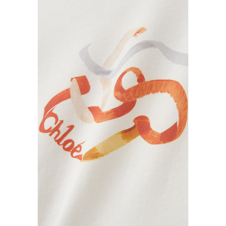 Chloé - Graphic Logo-print T-shirt in Cotton-jersey White