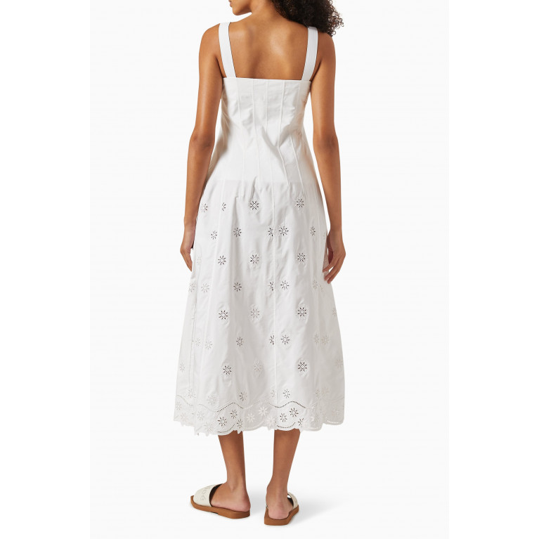 Chloé - Broderie Anglaise Midi Dress in Organic Cotton