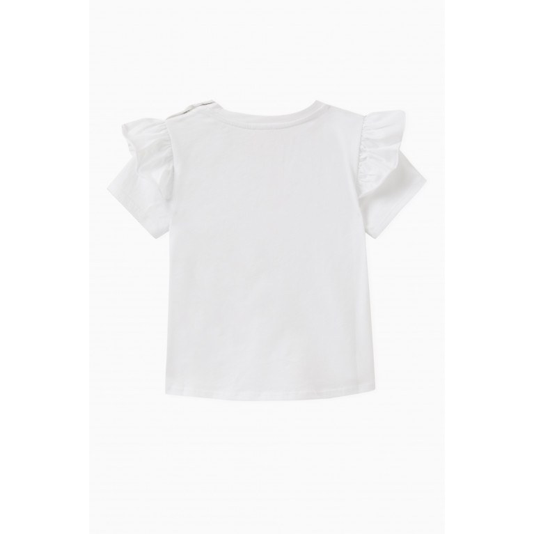 Givenchy - Logo-print Ruffled T-shirt in Cotton-jersey White
