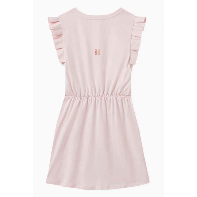 Givenchy - Logo-embroidered Ruffled Dress in Cotton-jersey