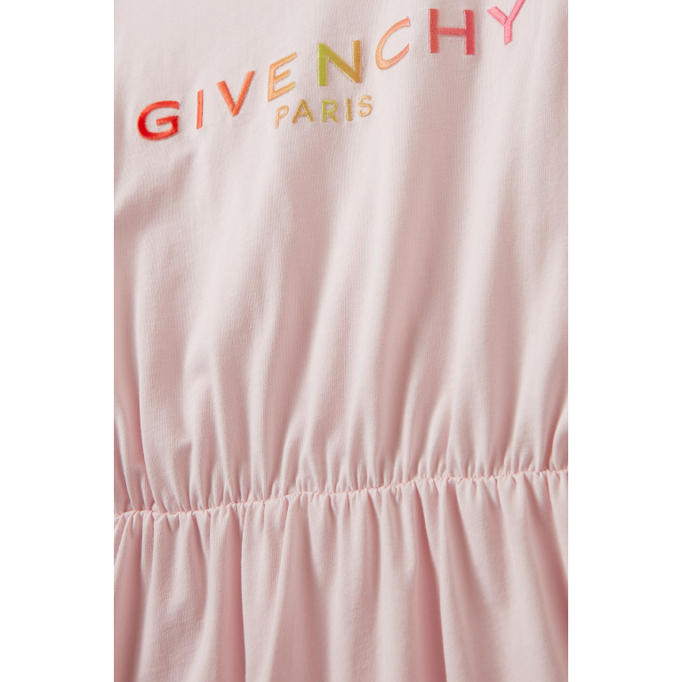 Givenchy - Logo-embroidered Ruffled Dress in Cotton-jersey