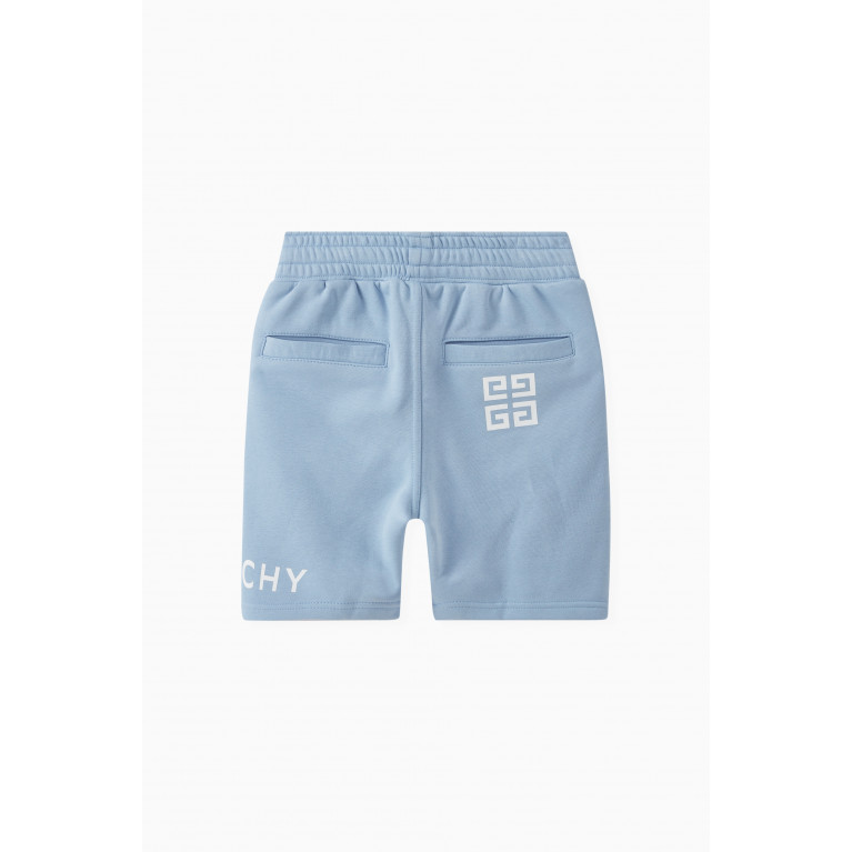 Givenchy - Logo Detail Shorts in Cotton Blend Blue