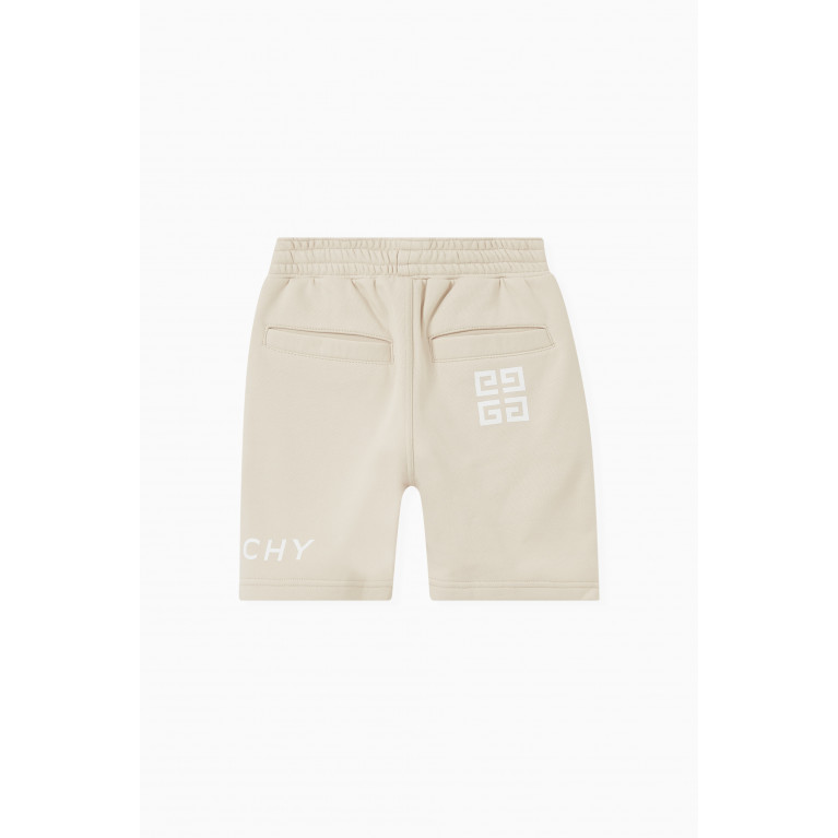 Givenchy - Logo Detail Shorts in Cotton Blend Neutral