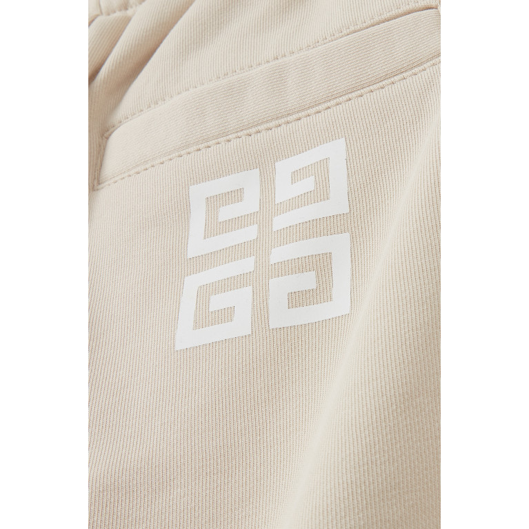 Givenchy - Logo Detail Shorts in Cotton Blend Neutral