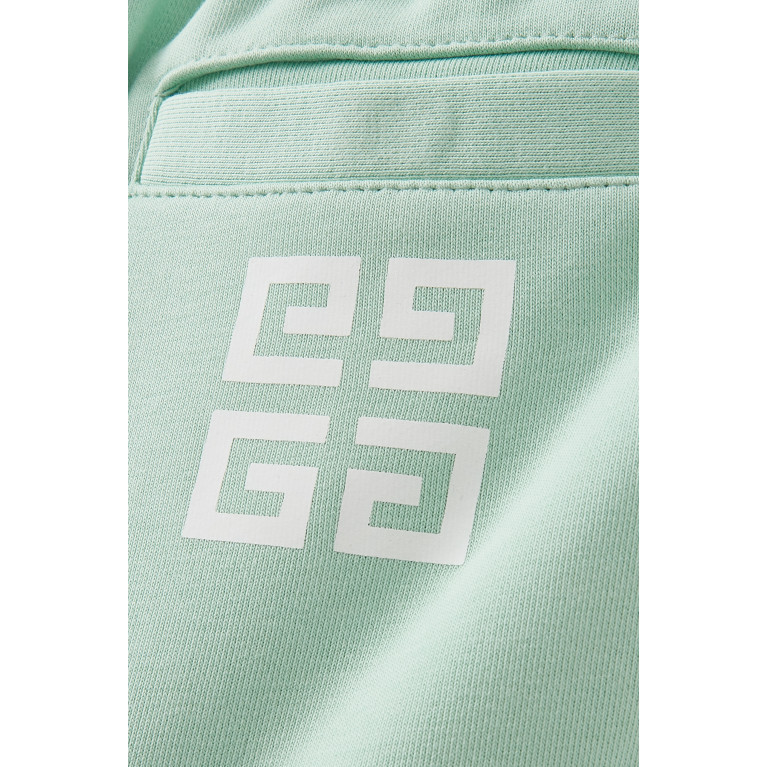 Givenchy - Logo Detail Shorts in Cotton Blend Green