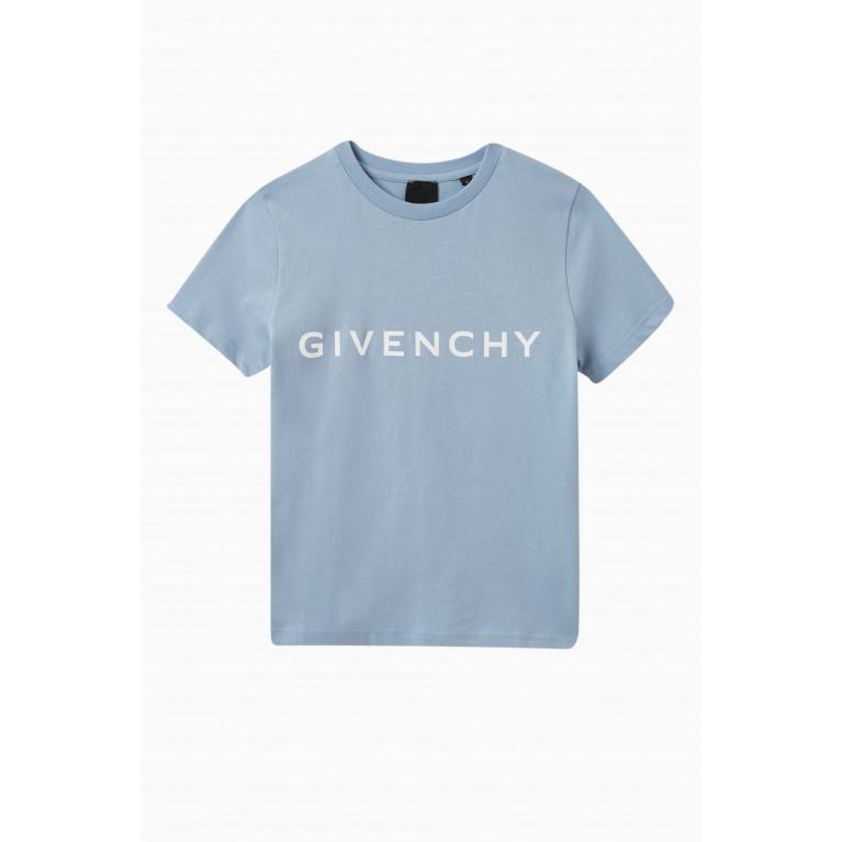 Givenchy - Logo Print T-shirt in Cotton Blue