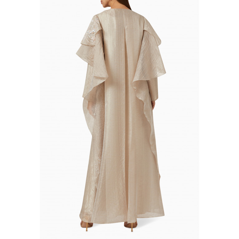 Designer’s Empire - Dress & Bisht Abaya Set in Organza