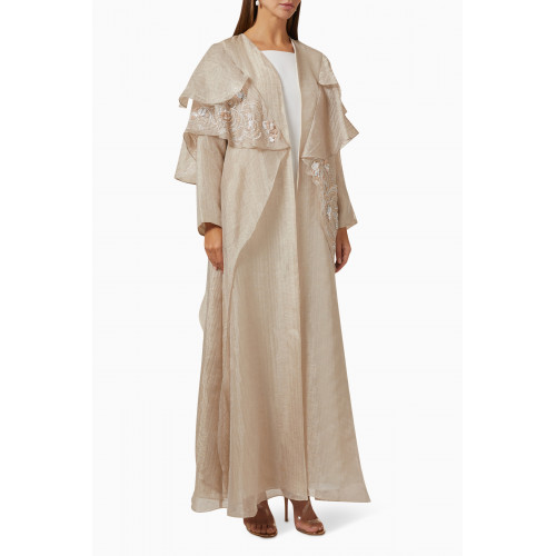 Designer’s Empire - Dress & Bisht Abaya Set in Organza