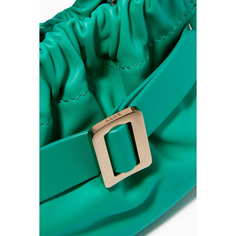 BOYY - Square Scrunchy Shoulder Bag in Calfskin Green
