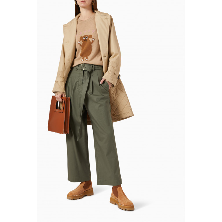 Weekend Max Mara - Adorato Belted Pants in Stretch-cotton