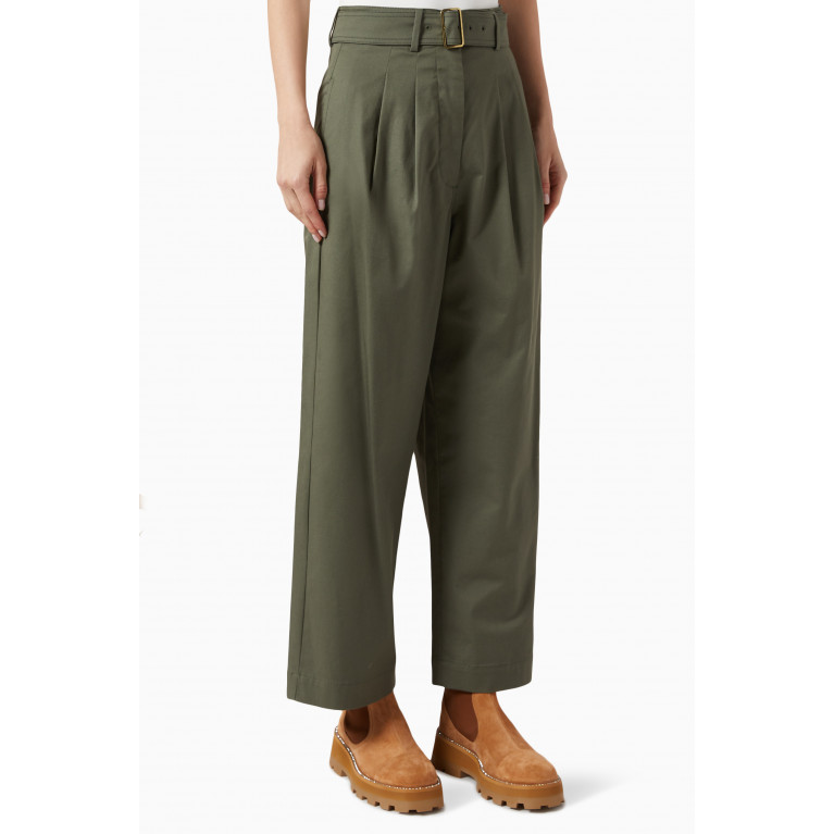 Weekend Max Mara - Adorato Belted Pants in Stretch-cotton