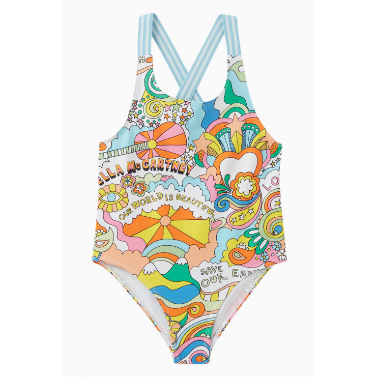Stella McCartney - Graphic Print One-piece Swimsuit in Technical Fabric