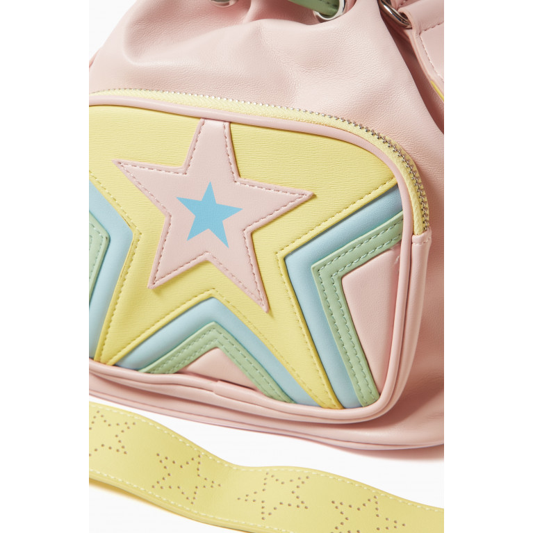 Stella McCartney - Star Logo Patch Bucket Bag in Faux Leather