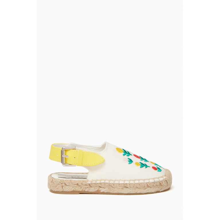 Stella McCartney - Floral Embroidered Espadrilles in Canvas