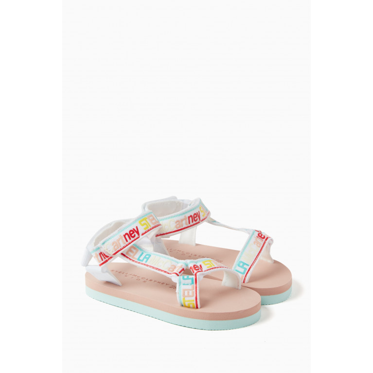 Stella McCartney - Logo Tape Strappy Sandals in Nylon & Rubber