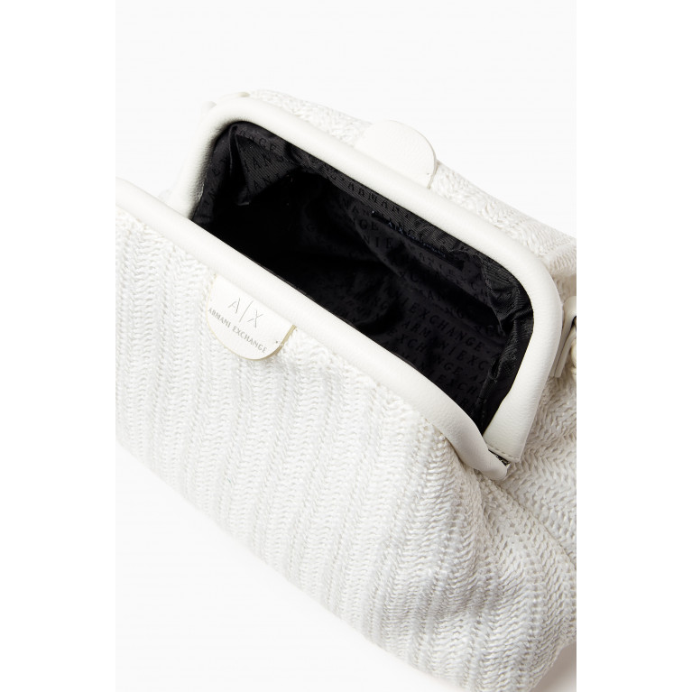 Armani - Ipazia Top Handle Bag in Raffia White
