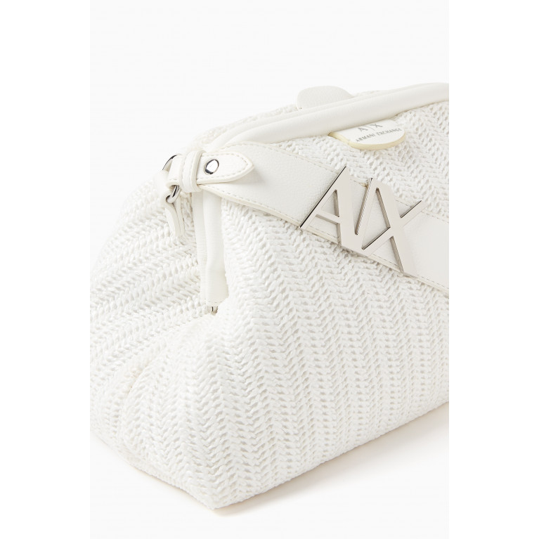 Armani - Ipazia Top Handle Bag in Raffia White