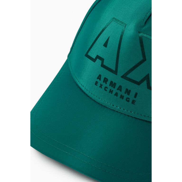 Armani Exchange - Embossed Logo Baseball Cap in Cotton Green