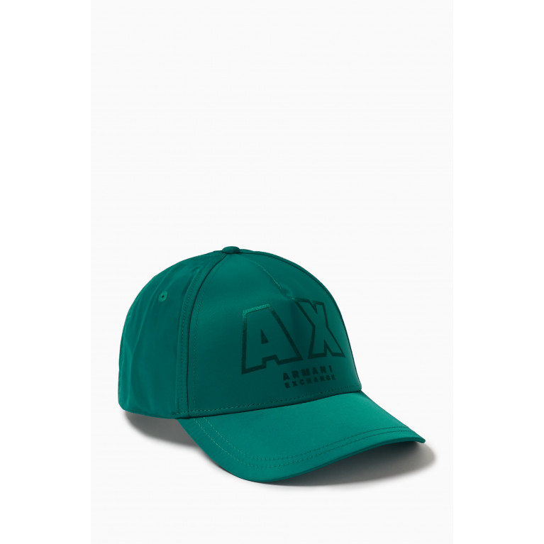 Armani Exchange - Embossed Logo Baseball Cap in Cotton Green