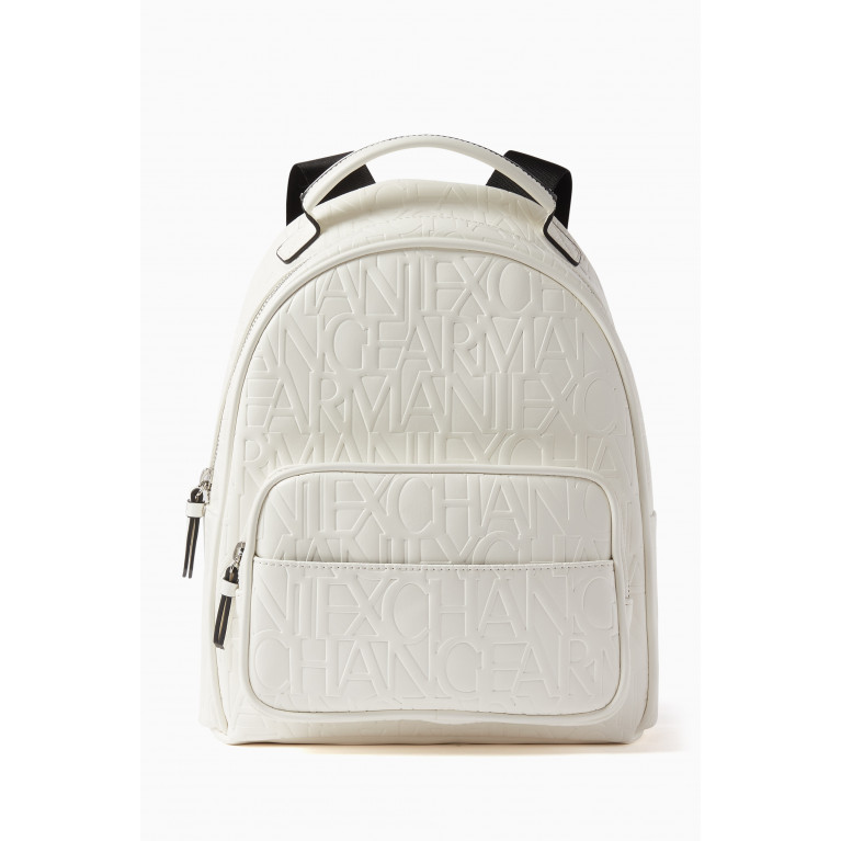 Armani Exchange - Backpack in AX Embossed Faux Leather