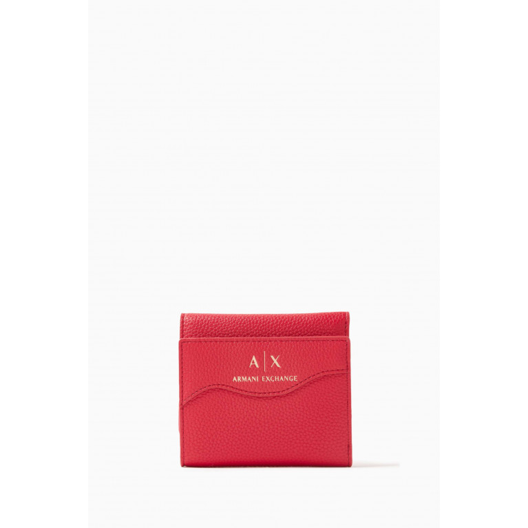 Armani Exchange - AX Tri-fold Wallet in Leather Red