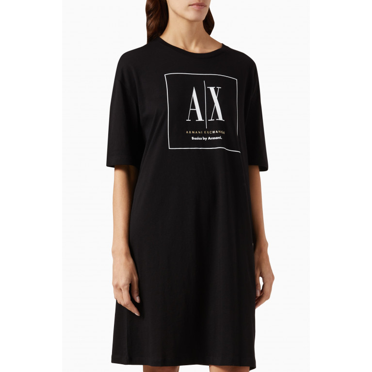 Armani Exchange - Logo T-shirt Dress in Jersey Black