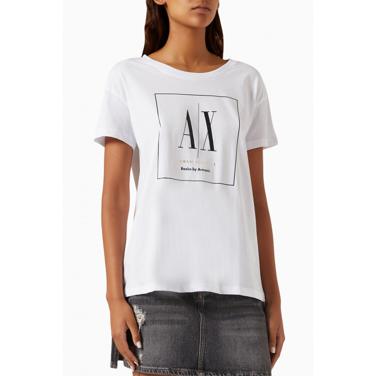 Armani Exchange - Logo T-shirt in Cotton-jersey White