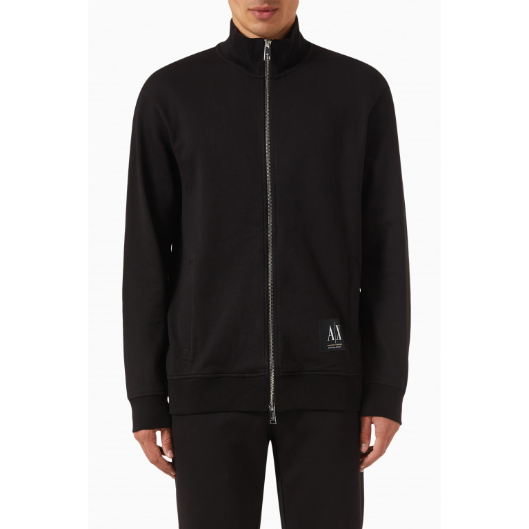 Armani Exchange - Zip-up Sweatshirt in Fleece Black