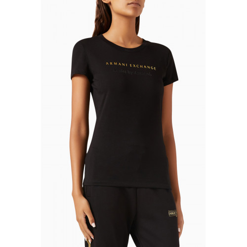 Armani Exchange - Slim Logo T-shirt in Cotton-jersey Black
