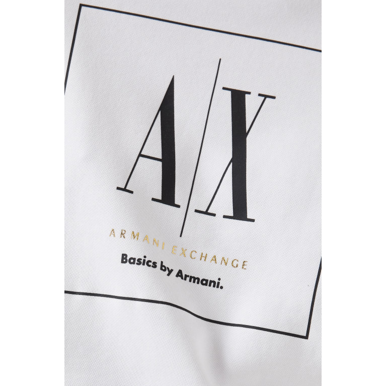 Armani Exchange - Logo Print Sweatshirt in Cotton-blend White