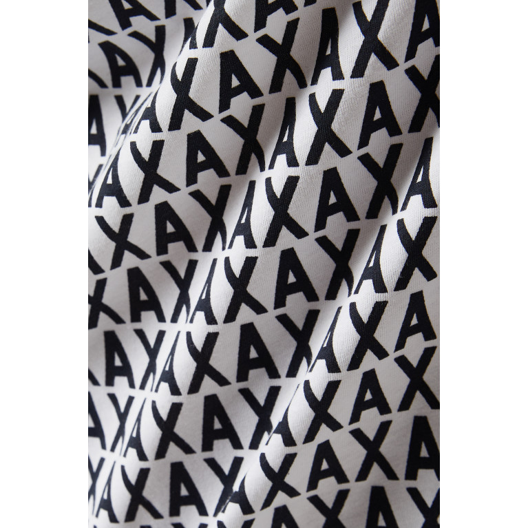 Armani Exchange - All-over Logo T-shirt in Cotton Jersey White