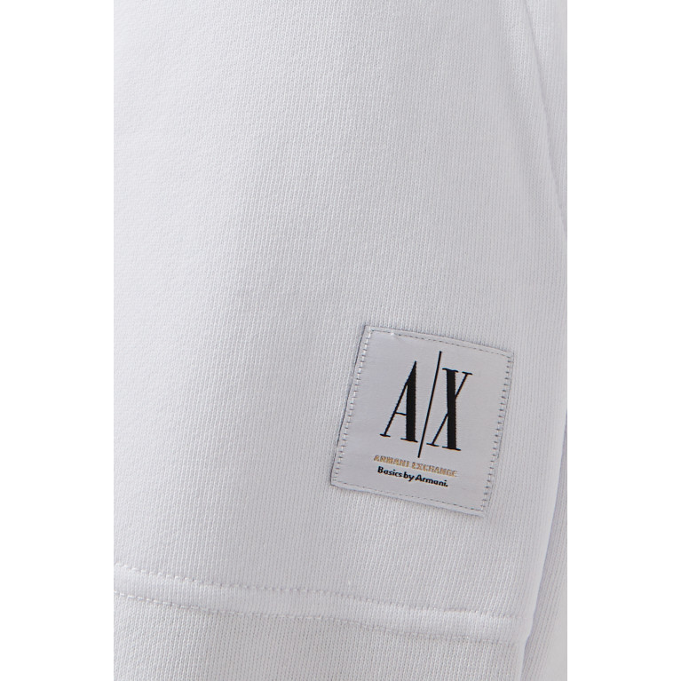 Armani Exchange - AX Logo-patch Sweatpants in Organic Cotton-fleece White