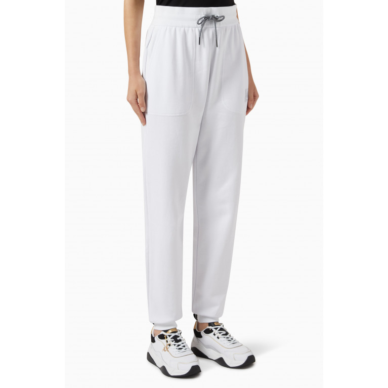 Armani Exchange - AX Logo-patch Sweatpants in Organic Cotton-fleece White