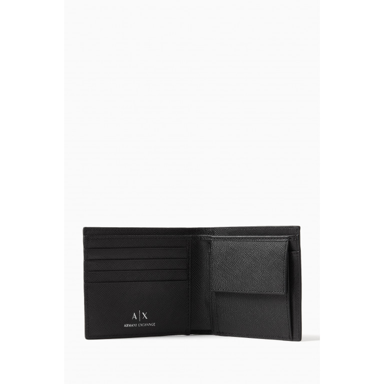 Armani - Ivan Metal Plaque Bifold Wallet in Leather