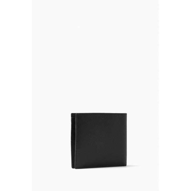 Armani - Ivan Metal Plaque Bifold Wallet in Leather